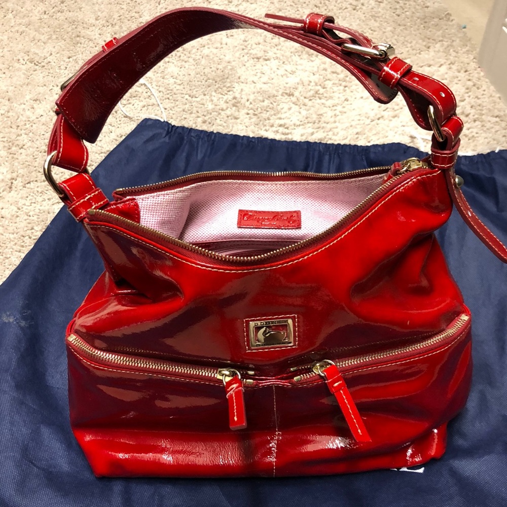 Dooney & Bourke Red Patent Leather Shoulder Bag
